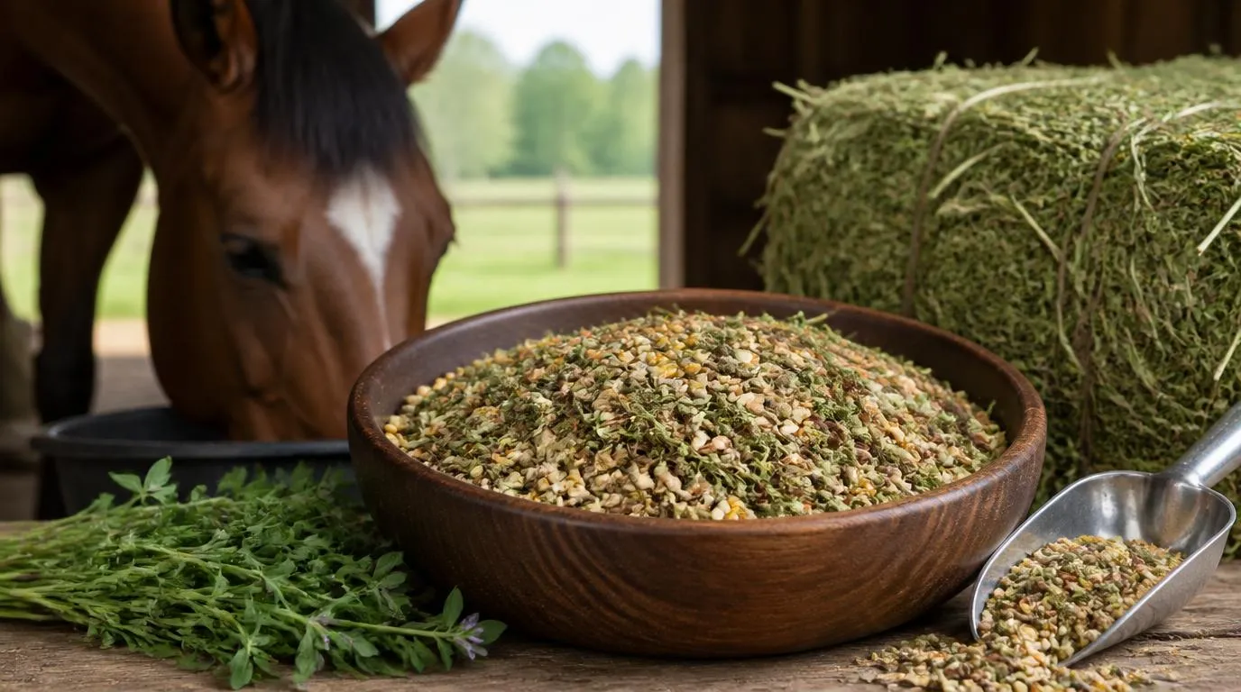 Homemade Horse Feed with Alfalfa